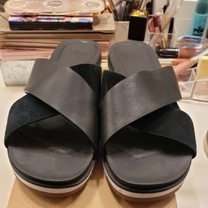 Ugg leather sandals.